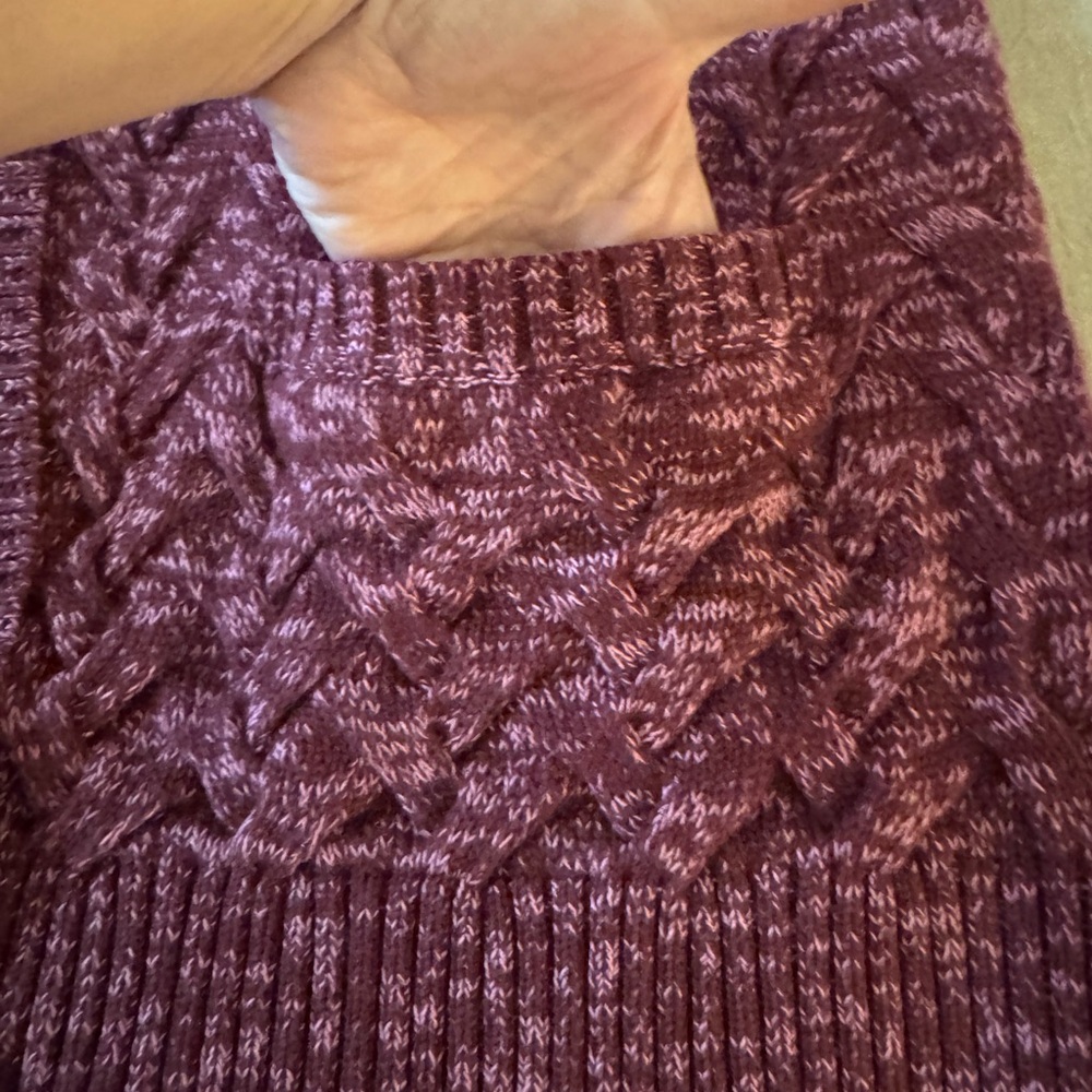 Lands End Women's Burgundy Cardigan Grandpa Sweater - Picture 8 of 15